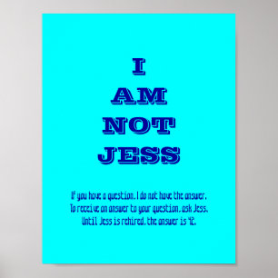 I AM NOT JESS POSTER