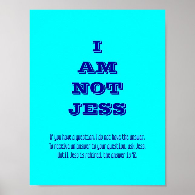 I AM NOT JESS POSTER (Front)