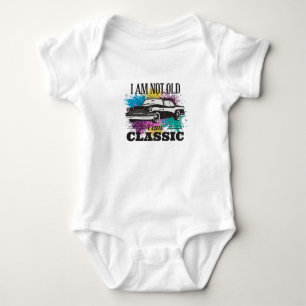 I am Not Old I am Classic Grungy Colour Splashes Baby Bodysuit