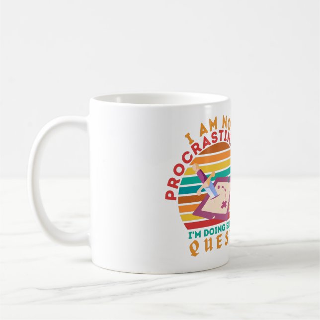 I AM NOT PROCRASTINATING I'M DOING SIDE QUEST COFFEE MUG (Left)