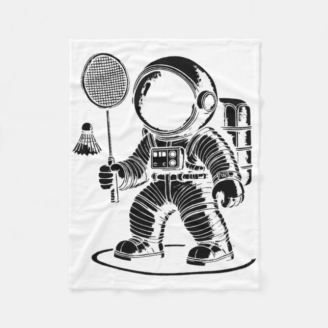 I Am Not Short I Am A Badminton Player Racket Shut Fleece Blanket (Front)