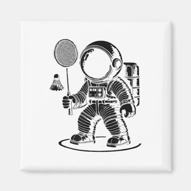 I Am Not Short I Am A Badminton Player Racket Shut Magnet (Front)