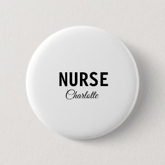 I am nurse medical expert add your name text simpl 6 cm round badge