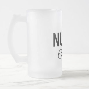I am nurse medical expert add your name text simpl frosted glass beer mug