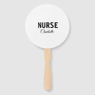 I am nurse medical expert add your name text simpl hand fan