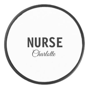 I am nurse medical expert add your name text simpl hockey puck