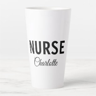 I am nurse medical expert add your name text simpl latte mug