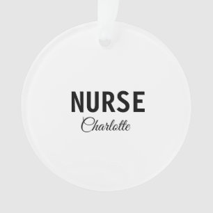 I am nurse medical expert add your name text simpl ornament