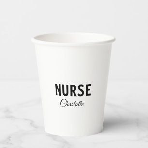 I am nurse medical expert add your name text simpl paper cups