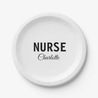 I am nurse medical expert add your name text simpl paper plate
