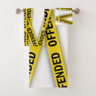 I am offended police tape do not cross bath towel set