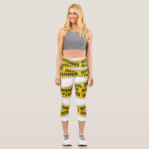 I am offended police tape do not cross capri leggings
