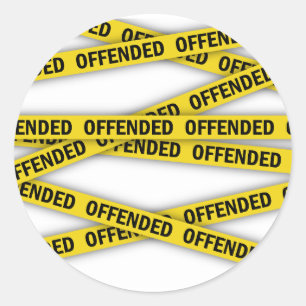 I am offended police tape do not cross classic round sticker