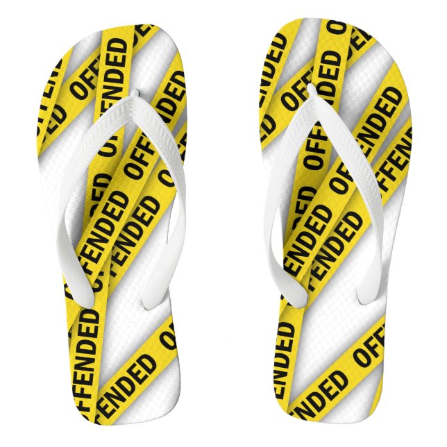 I am offended police tape do not cross flip flops (Footbed)