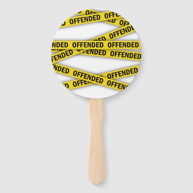 I am offended police tape do not cross hand fan (Front)