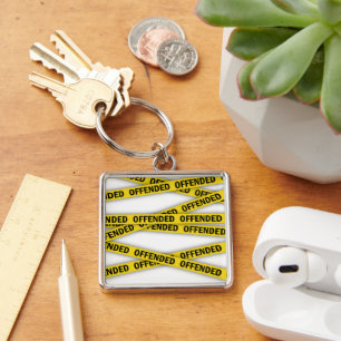 I am offended police tape do not cross key ring