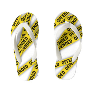 I am offended police tape do not cross kid's flip flops
