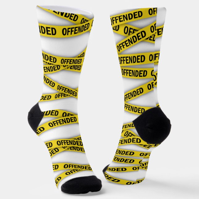 I am offended police tape do not cross socks (Angled)