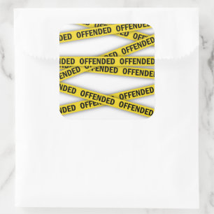 I am offended police tape do not cross square sticker