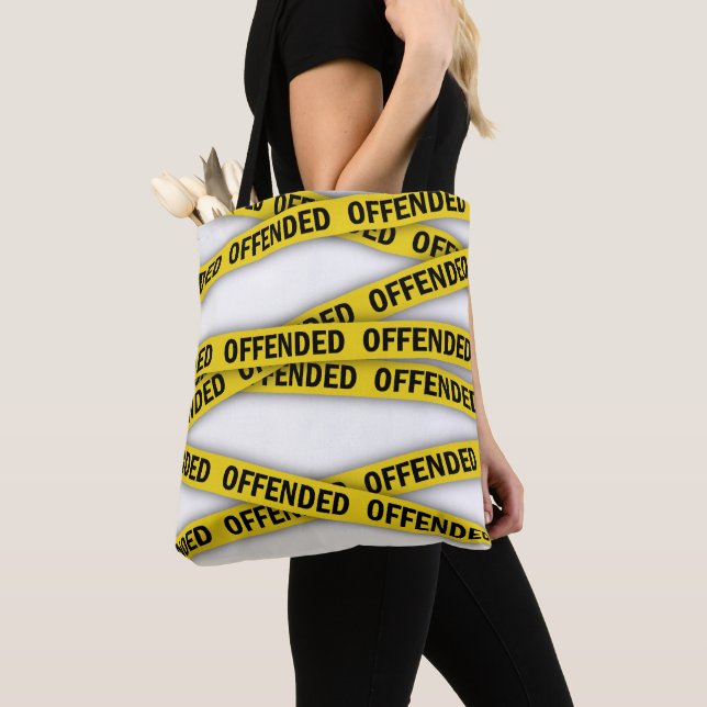 I am offended police tape do not cross tote bag (Close Up)