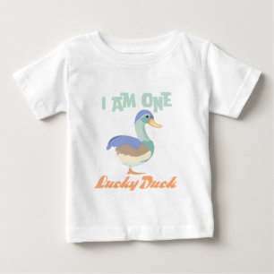 I am One Lucky Duck  First Birthday Pastel Baby T-Shirt