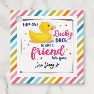 "I am one lucky duck to have friend "Valentine  Favour Tags