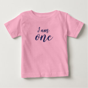 I am One Pink Girl Tutu Birthday Baby T-Shirt