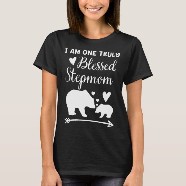 I Am One Truly Blessed Stepmom Bear & Baby Cub Mom T-Shirt (Front)