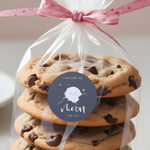 I Am Over The Moon For You Valentine Classic Round Sticker