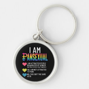 I Am Pansexual - LGBTQIA Pride Rainbow Hearts - De Key Ring