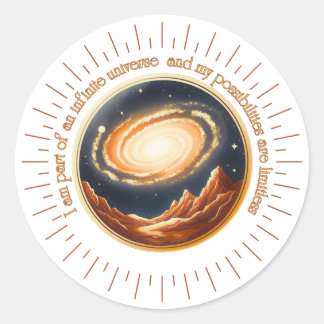 I am part of an infinite universe classic round sticker