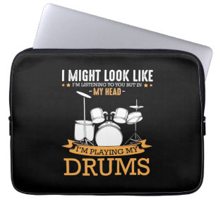 I Am Playing My Drums Laptop Sleeve