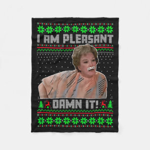 I Am Pleasant Funny Christmas Quote Vintage Knit Fleece Blanket