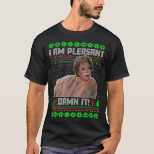 I Am Pleasant Funny Christmas Quote Vintage Knit T-Shirt