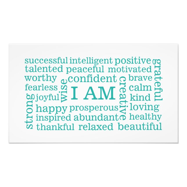 I AM positive affirmations Photo Print (Front)