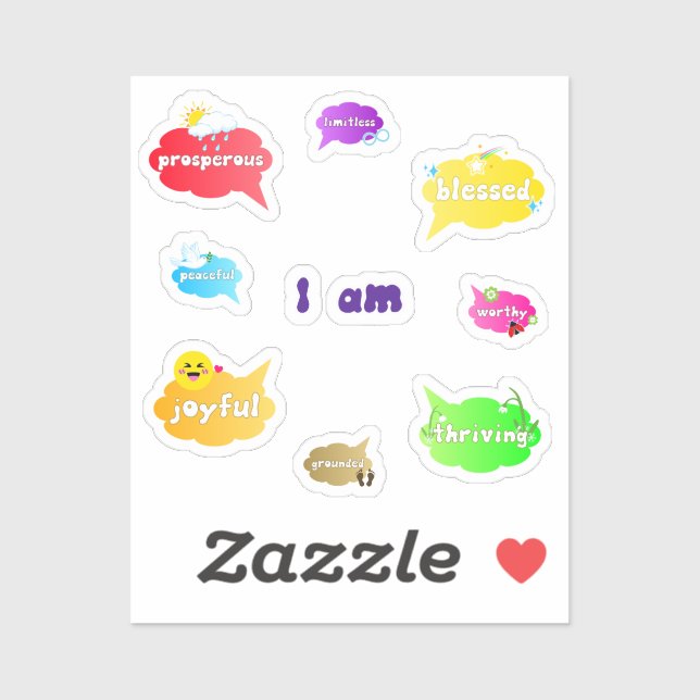 I Am Positive Affirmations Words Self Love (Sheet)