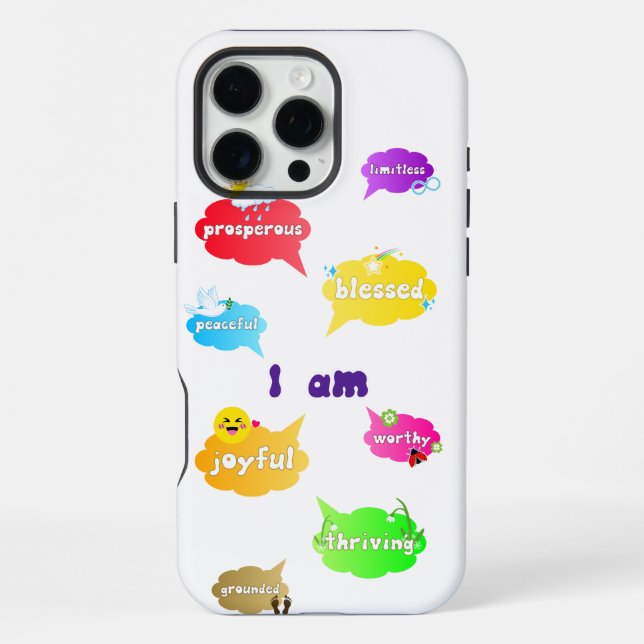 I Am Positive Affirmations Words Self Love iPhone Case (Back)