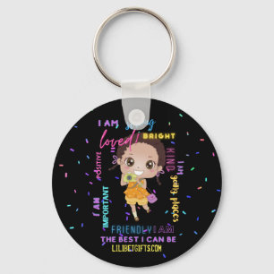 I AM - Positive Black Brown Girl Affirmations Key Ring