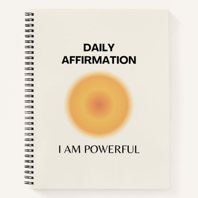 I am Powerful Daily Affirmation Positive Notebook (Front)