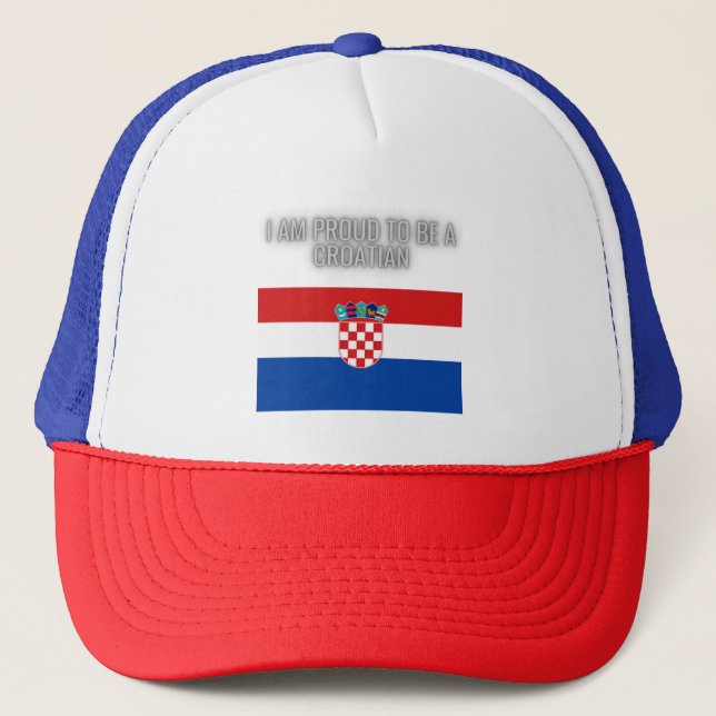 I am proud to be a Croatian trucker hat (Front)