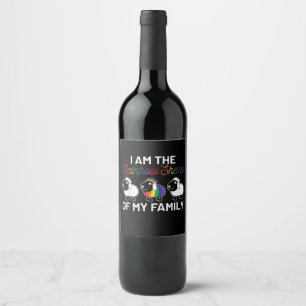 I am rainbow sheep of my family Sheep Gift Wine Label
