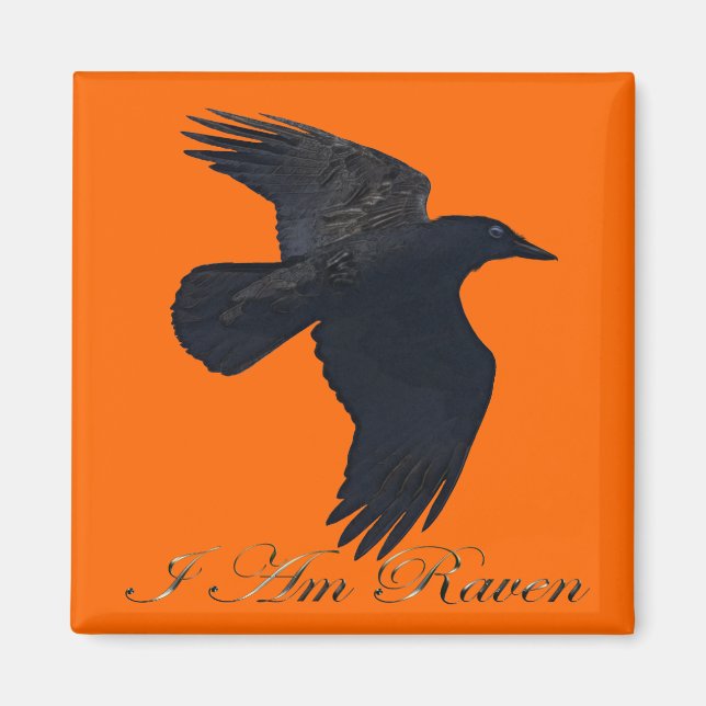 I AM RAVEN Flying Crow Art Magnet (Front)