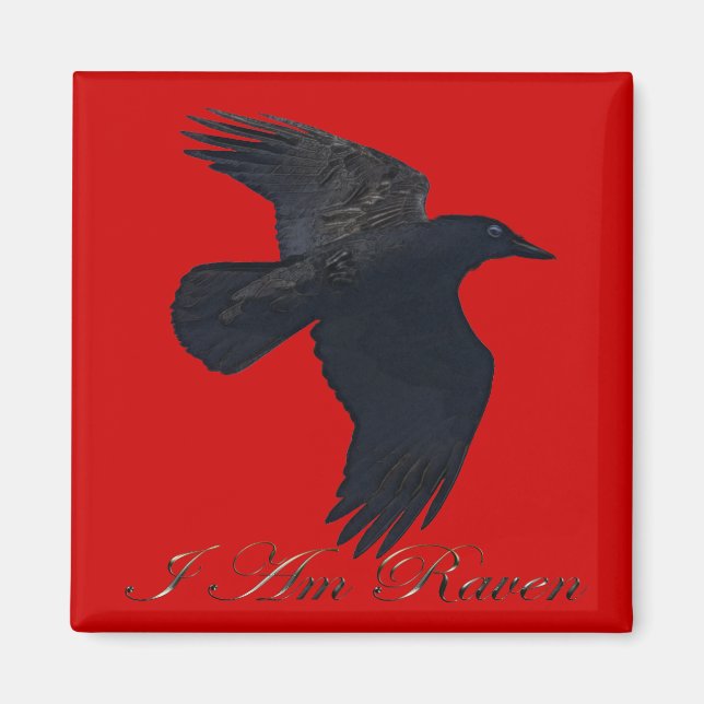 I AM RAVEN Flying Crow Art Magnet (Front)