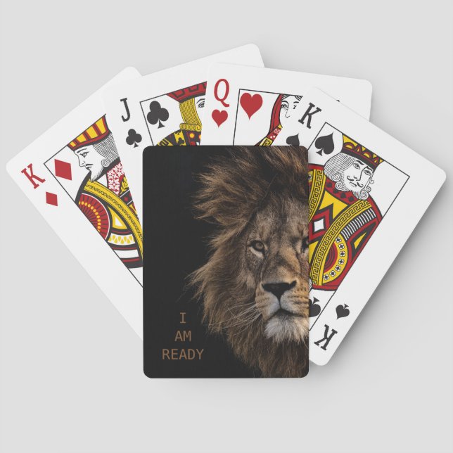 I AM READY - Lion Playing Cards (Back)