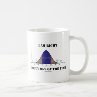 I Am Right About 95% Of The Time Bell Curve Humour Coffee Mug