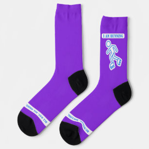 I am running, purple rollerblading socks