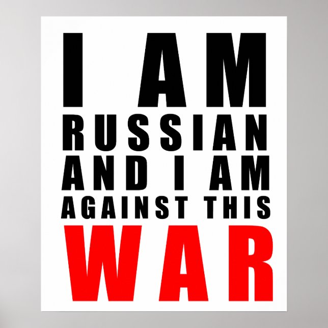 i am russian i am against this war poster (Front)
