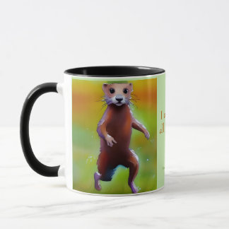 I am safe, all is calm, mantra artistic weasel mug