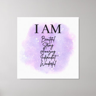 I AM Self Love Affirmations Canvas Print
