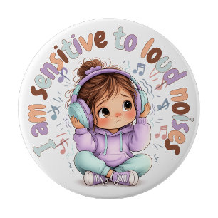 I Am Sensitive to Noises Badge Pin Sensory Badge
